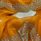 Vamsee Shirovastra Yellow Organza Saree - Swadesiicart