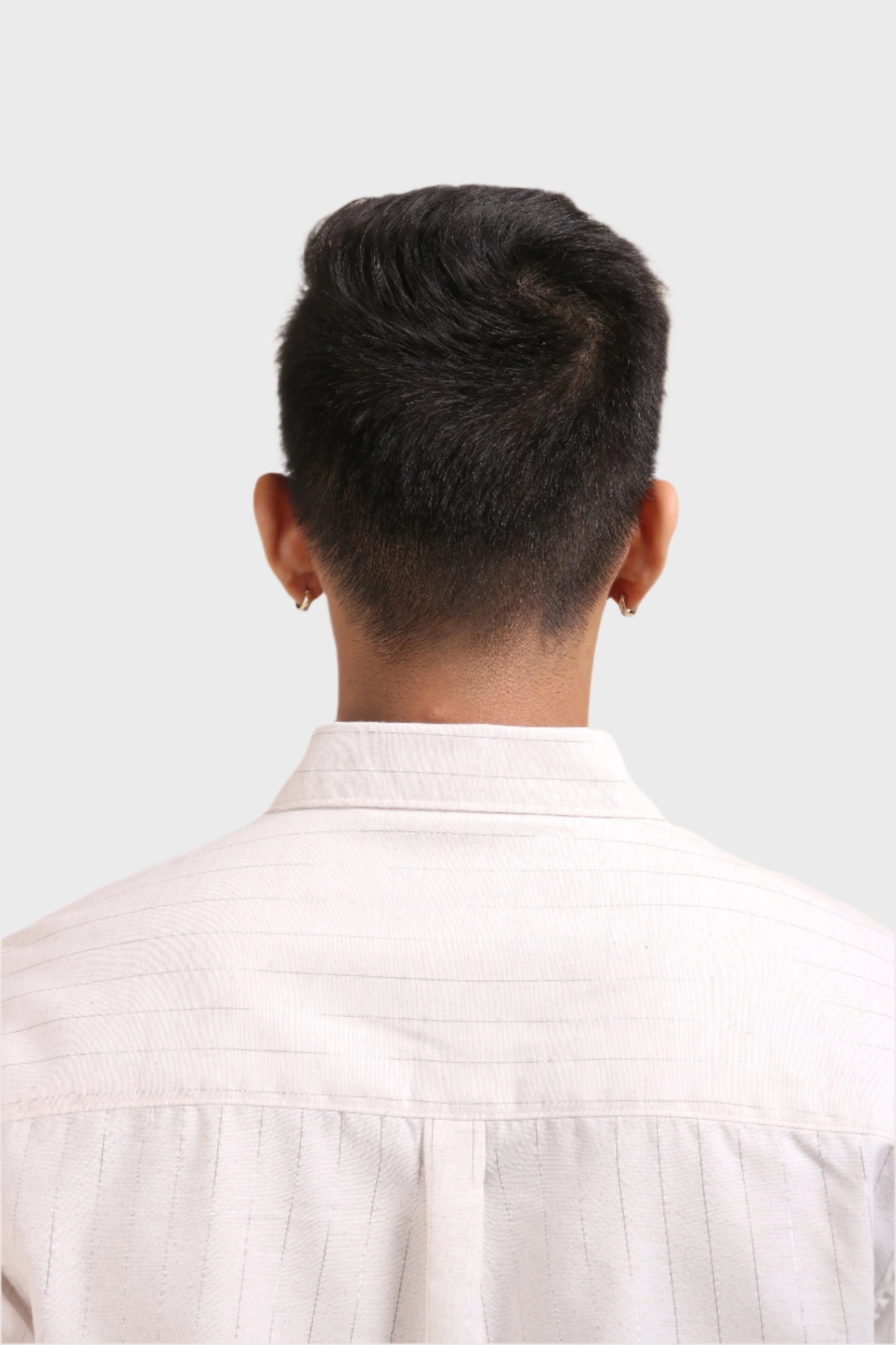 Xkind Off White Silver Stripes Regular Fit Shirt | Swadesiicart