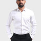 Xkind Men's White Dobby Self Stripe Slim Fit Shirt | Swadesiicart