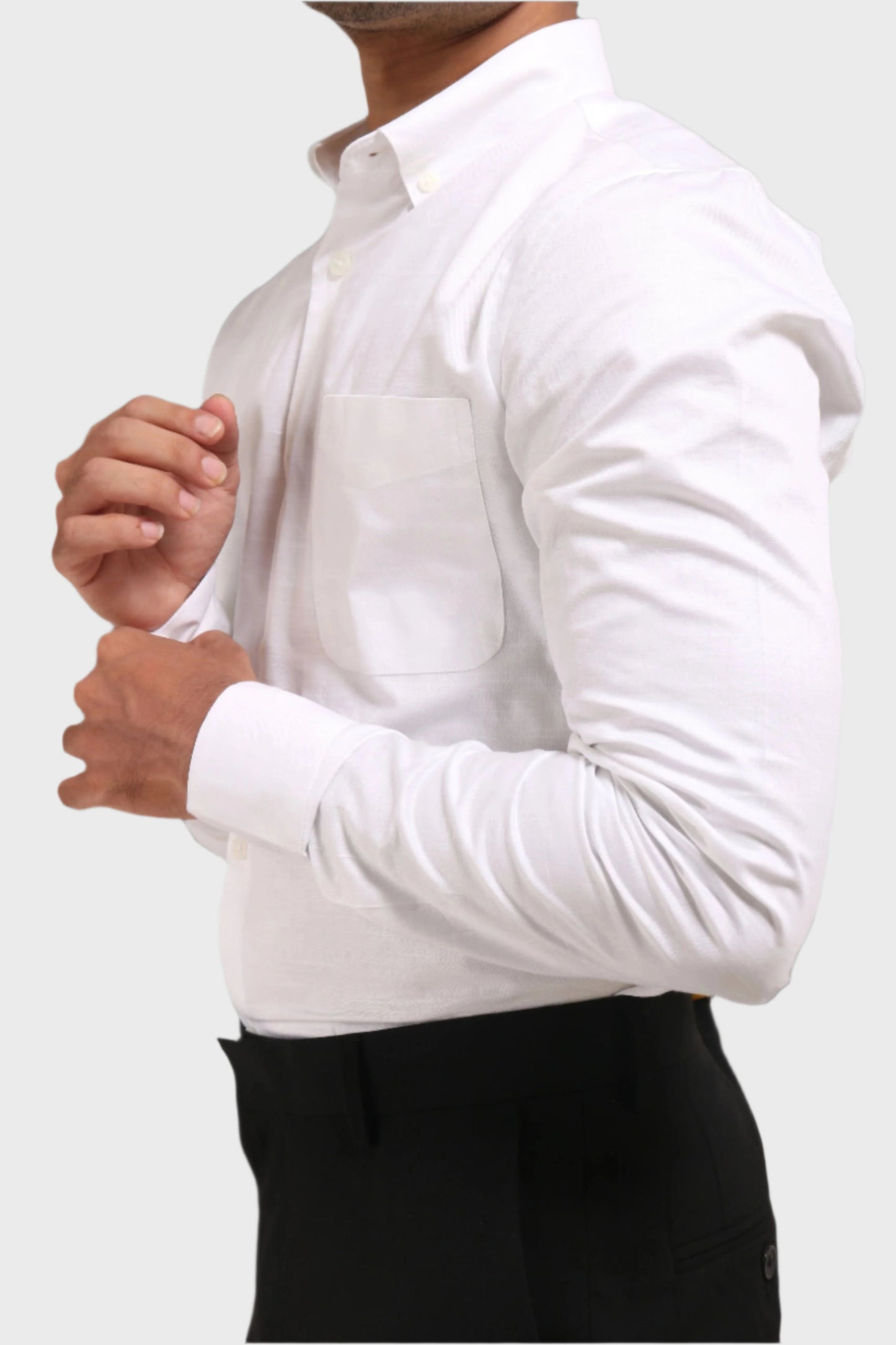 Jonesburg White Satin Slub Slim Fit Shirt | Swadesiicart