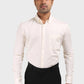 Jonesburg Off White Satin Slub Slim Fit Shirt | Swadesiicart