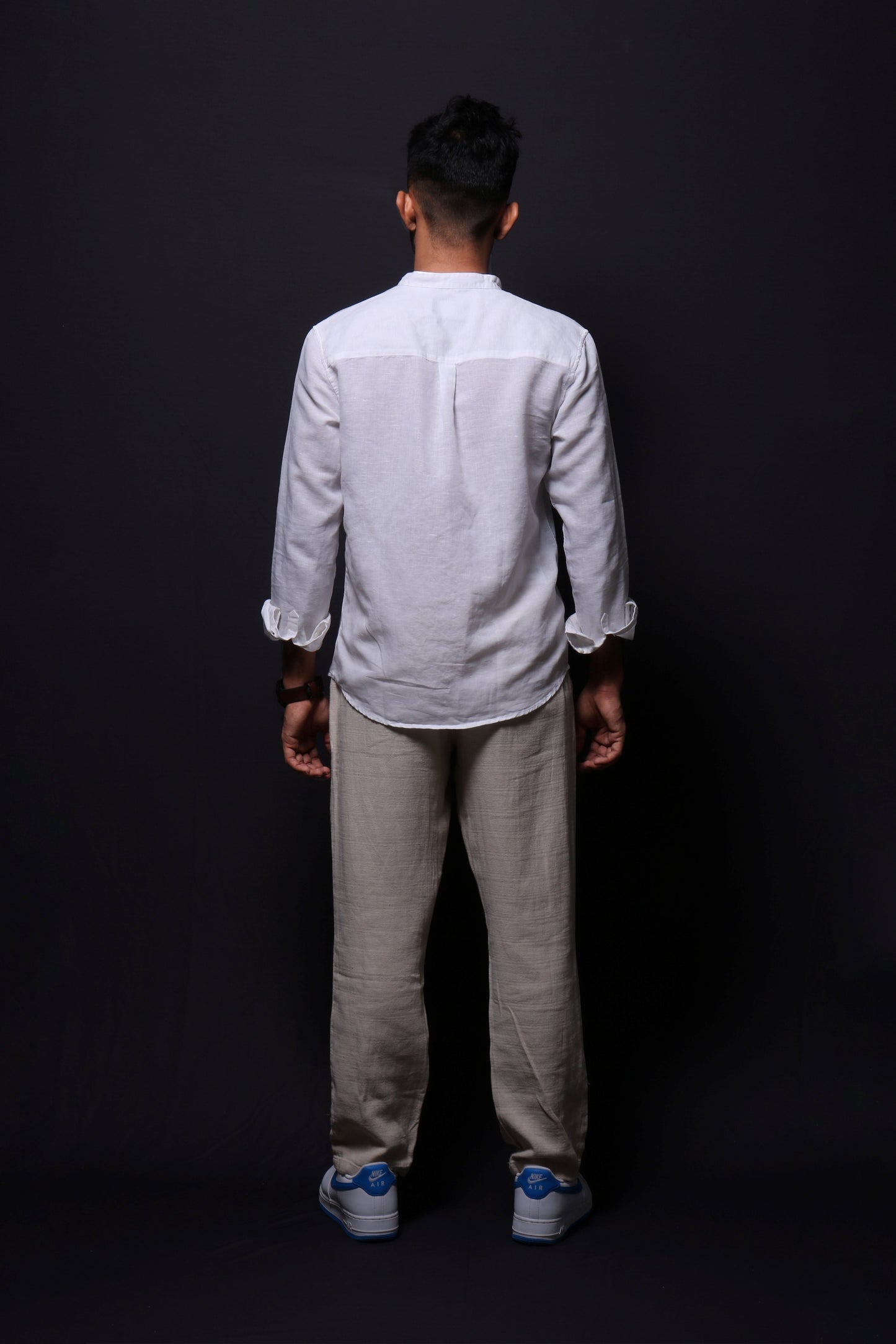 Jonesburg White Linen Regular Fit Shirt | Swadesiicart