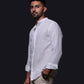 Jonesburg White Linen Regular Fit Shirt | Swadesiicart