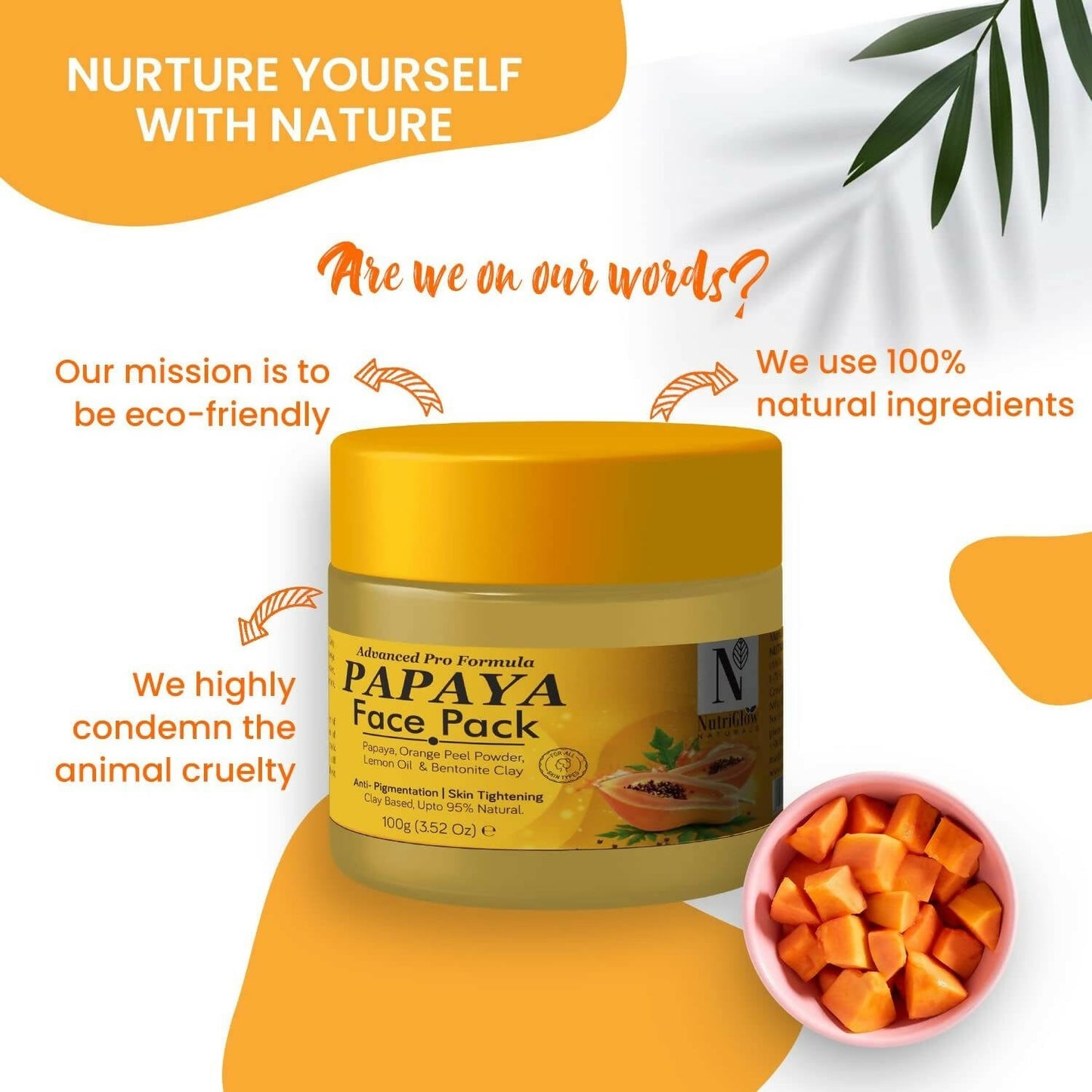 NutriGlow NATURAL'S Advanced Pro Formula Papaya Face pack - Swadesiicart