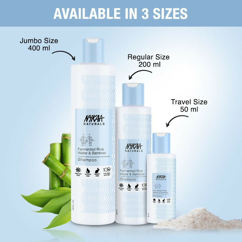 Nykaa Naturals Anti-Frizz Shampoo With Fermented Rice Water, Bamboo & Argan Oil - Swadesiicart