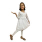 Akarshan viscose Lukhnowi Chikankari Anarkali kurta with Leggings - White | Swadesiicart