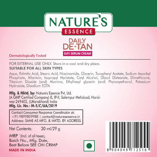 Nature's Essence Daily De-Tan Day Serum Cream - Swadesiicart