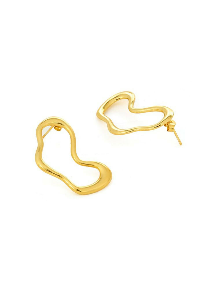Golden Drop Earrings - Ruby Raang | Swadesiicart