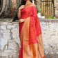 Joban Fashion Red Pure Katan Pure Handloom Banarasi Silk Saree | Swadesiicart