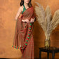 Very Much Indian Designer Mul Cotton Handloom Saree with Sequins - Dual Tone Red Green | Swadesiicart
