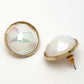 NVR Wome's Gold-Polished Pearl Studded Circular Studs Earring | Swadesiicart