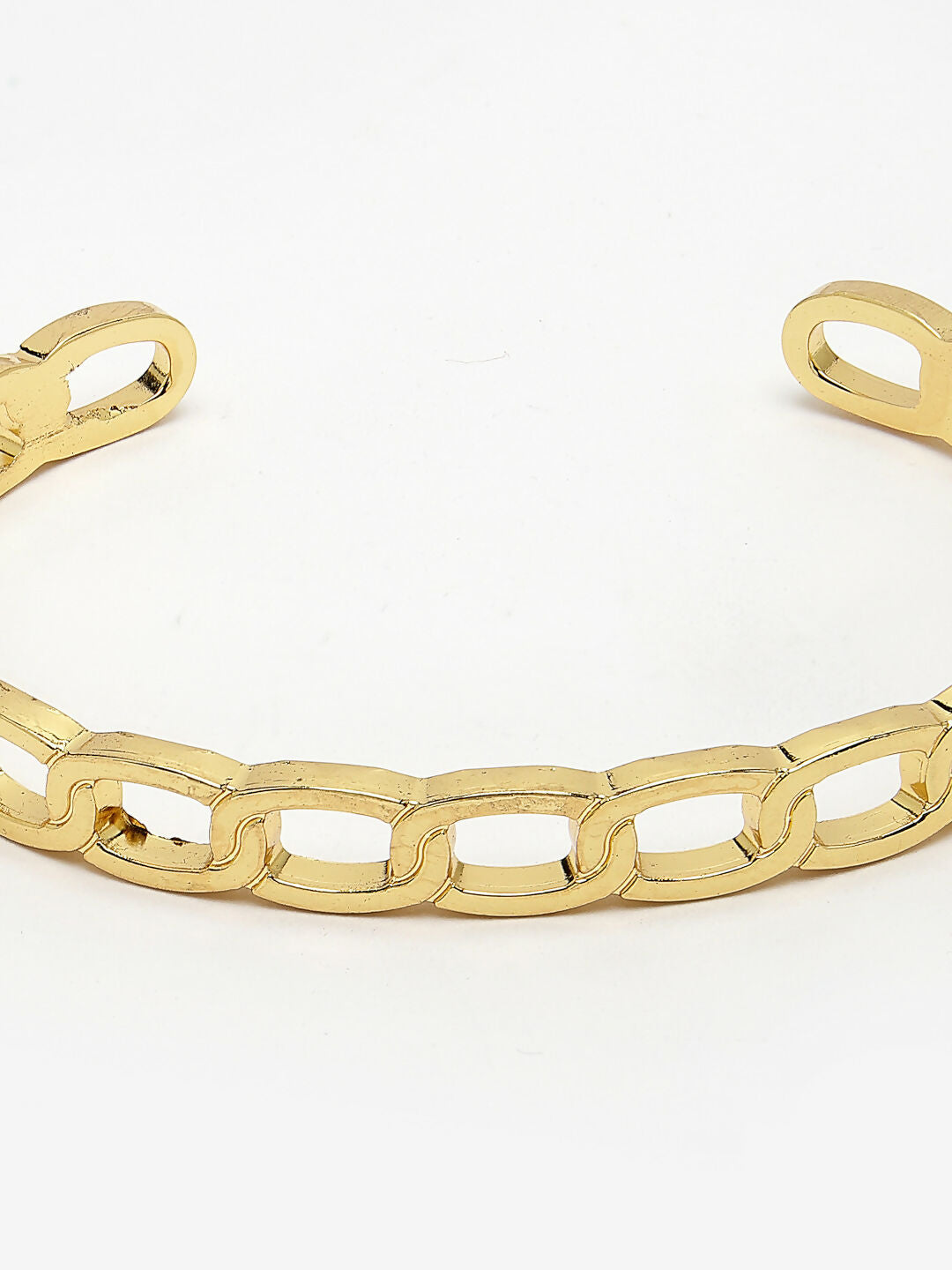 NVR Men's Gold-Polished Metal Cuff Bracelet - Swadesiicart