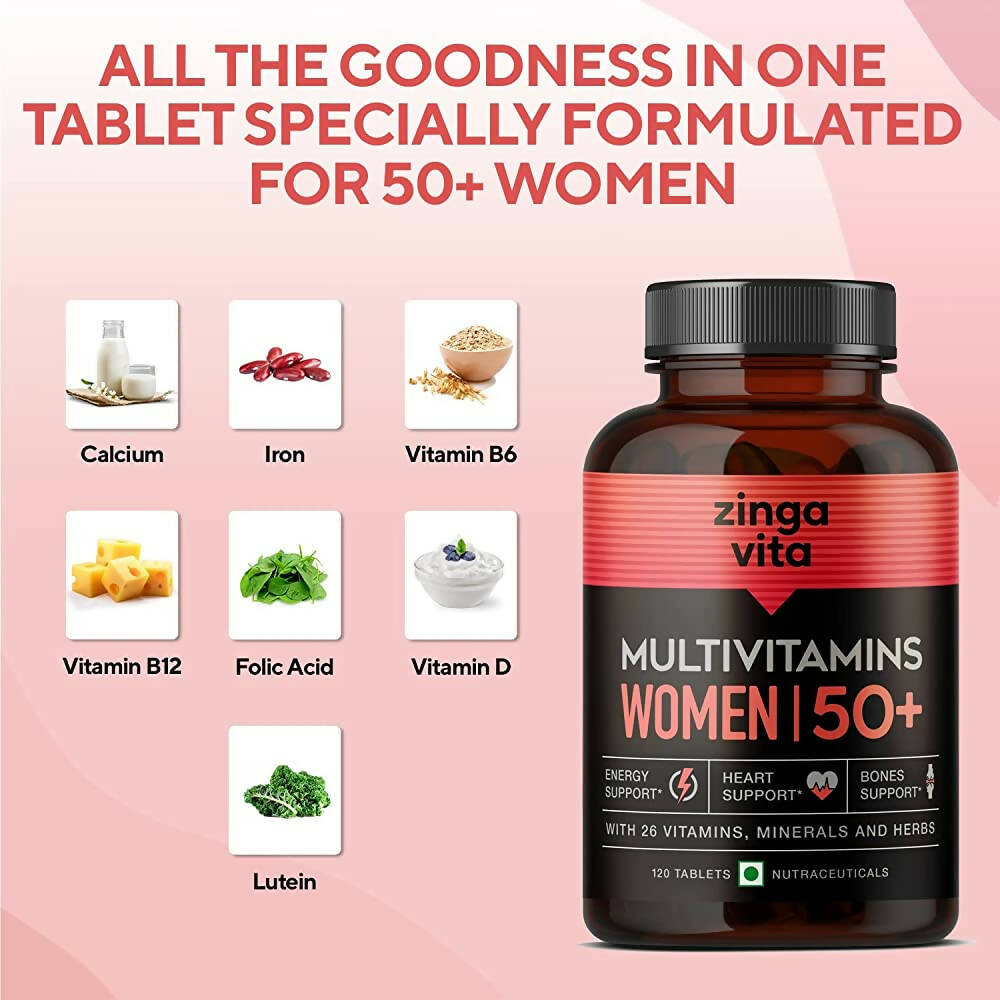 Zingavita Multivitamin Tablets for Women 50+ Age | Swadesiicart