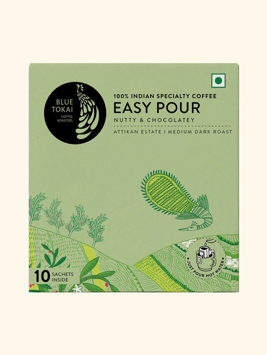 Blue Tokai Attikan Estate Medium-Dark Roast Easy Pour Sachets - Swadesiicart