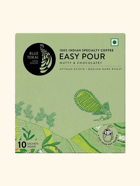 Blue Tokai Attikan Estate Medium-Dark Roast Easy Pour Sachets - Swadesiicart