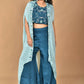 Morchari Women Hand Embroidery Crop Top-Blue - Swadesiicart