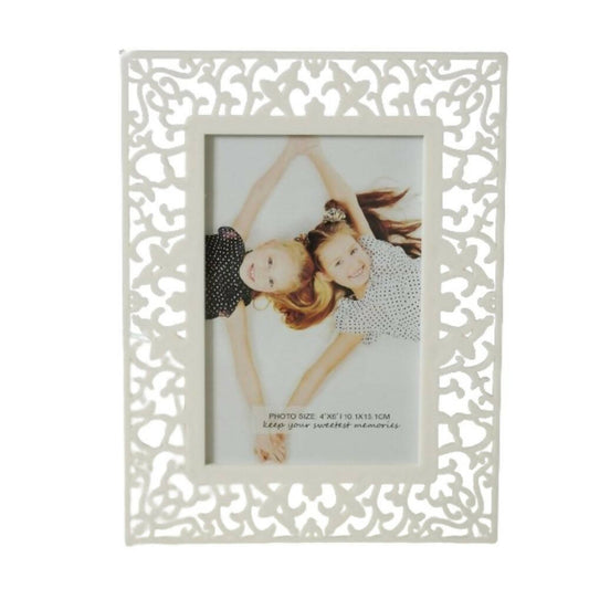 Art Street Decorative Table Photoframe For Home Decoration White Color Shape -Royal | Swadesiicart