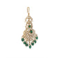 Nuyug 18K Gold Plated Ethereal Green Stone Maang Tikka | Swadesiicart
