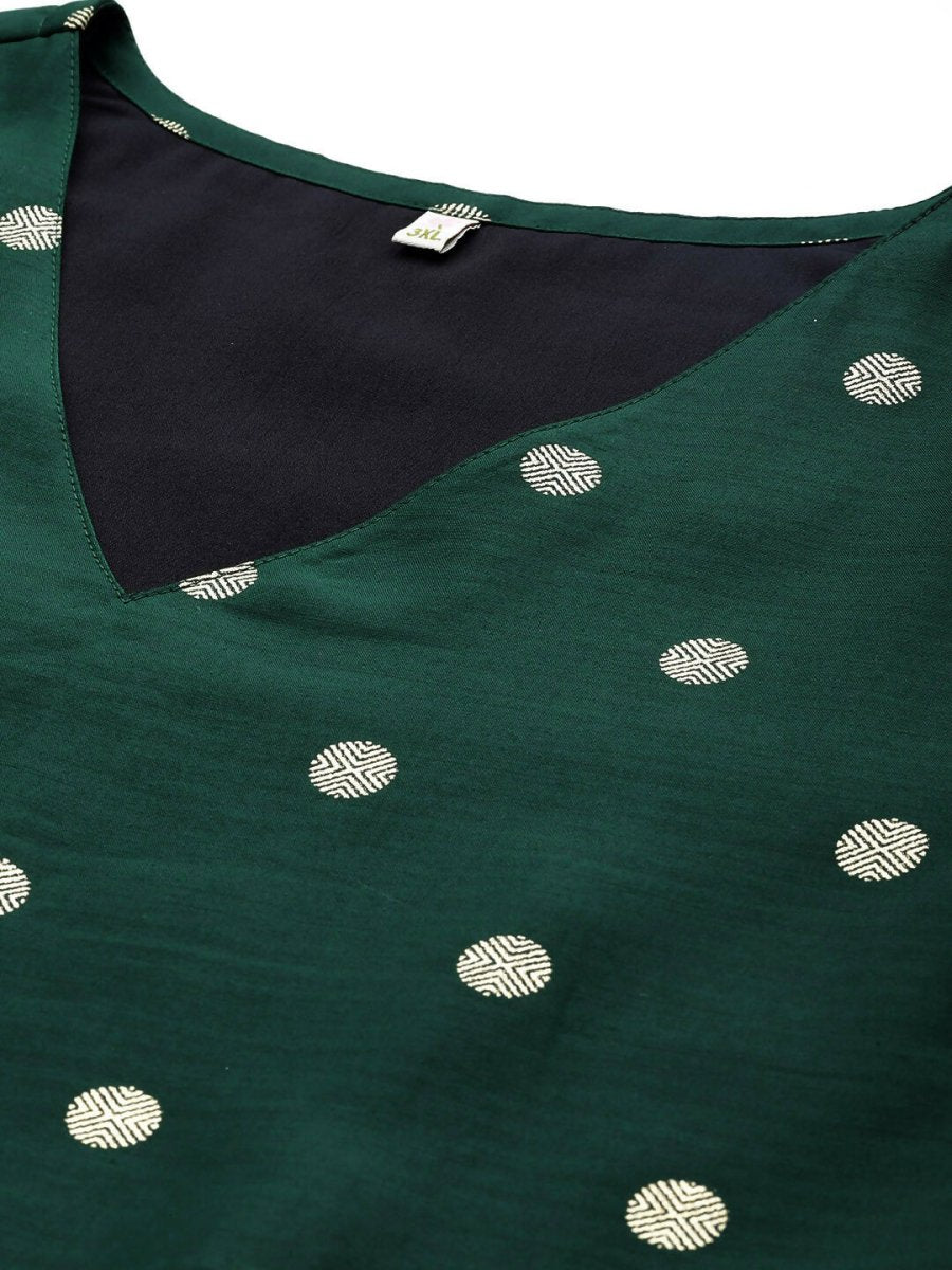 Ahalyaa Women's Traditional wear Kurta Set - Green | Swadesiicart