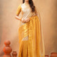 Exclusive Collection Beautiful Yellow Tissue Silk Hand Weaving Handloom Saree With Running Blouse Piece - Swadesiicart