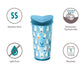 Vaya Drynk Stainless Steel Strawless Silicone Bunnies Print Spout Tumbler With Spill-Proof Pediasafe Lid - 350ml (Blue) | Swadesiicart