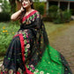 Exclusive Collection Black Beautiful Handloom Silk Cotton Saree - Swadesiicart