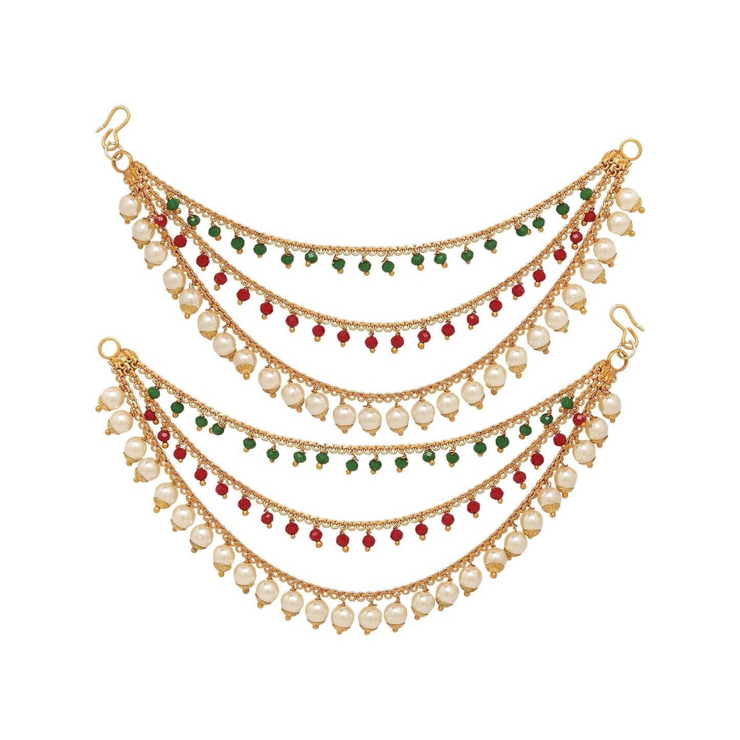 Elite Trading Women's Golden Plated Long Hair Chain Jewellery Earring - Swadesiicart