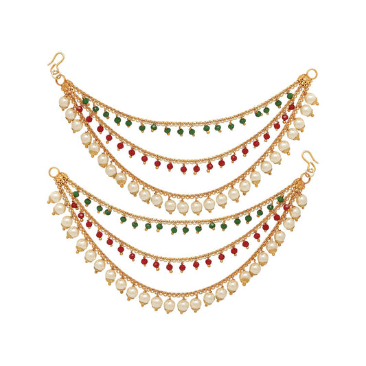 Elite Trading Women's Golden Plated Long Hair Chain Jewellery Earring - Swadesiicart