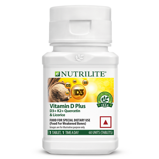 Nutrilite Vitamin D Plus (D3+K2+Quercetin & Licorice) Tablets | Swadesiicart