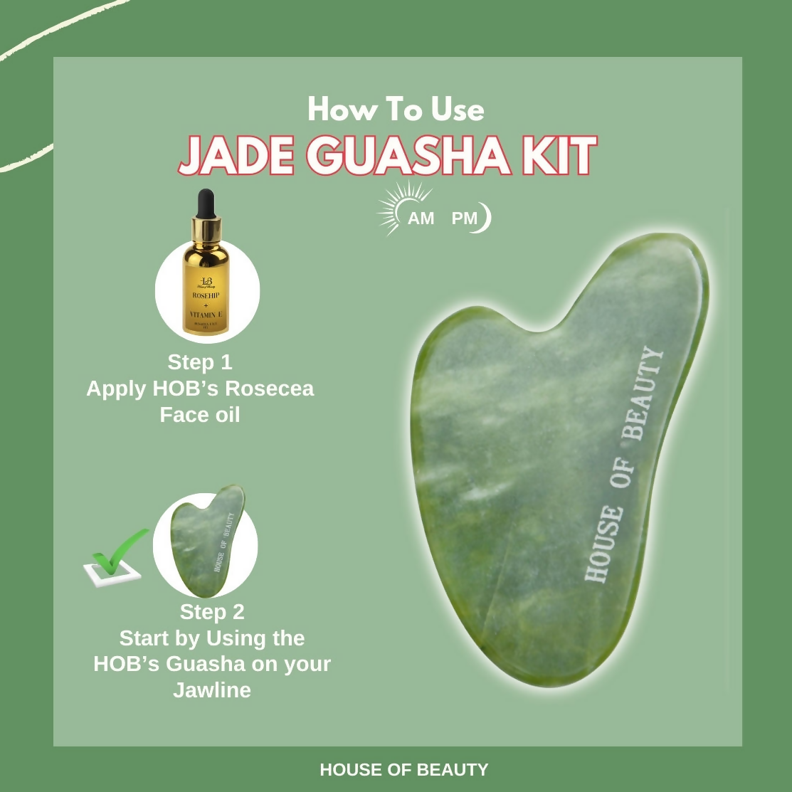 House of Beauty Jade Guasha Kit - Swadesiicart
