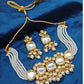 Jewel City Kundan Pearl Choker Necklace Set - Traditional Gold Plated Multi-Strand Pearl Jewelry with Earrings | Swadesiicart