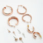 NVR Women's Set of 6 Rose Gold-Polished Contemporary Hoop Earrings | Swadesiicart