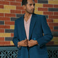 Teal Blue Smart-Casual Co-Ord Set by Hilo Design - Swadesiicart