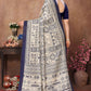 Aafreen Partywear Designer Blue Khadi Fancy Saree