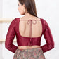 Joban Fashion Maroon Gajji Silk Elbow Sleeveless Back Open Blouse - Swadesiicart
