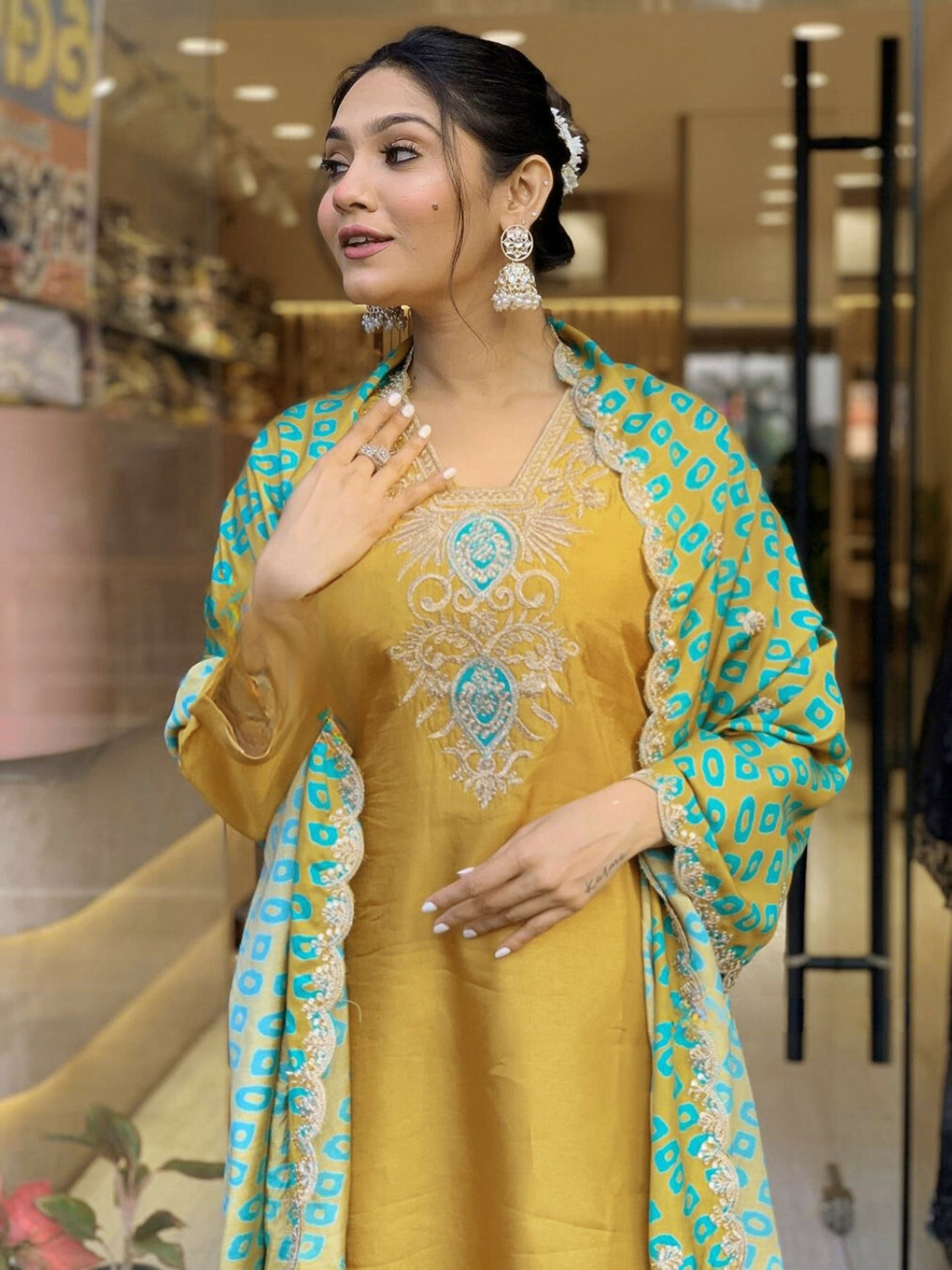 Partywear Designer Cotton Maroon Stitched Suit With Dupatta - Tanisha | Swadesiicart
