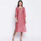 NOZ2TOZ Women's Sequence Work/Hand Work Straight Chanderi Dark Peach Kurta Only - Swadesiicart