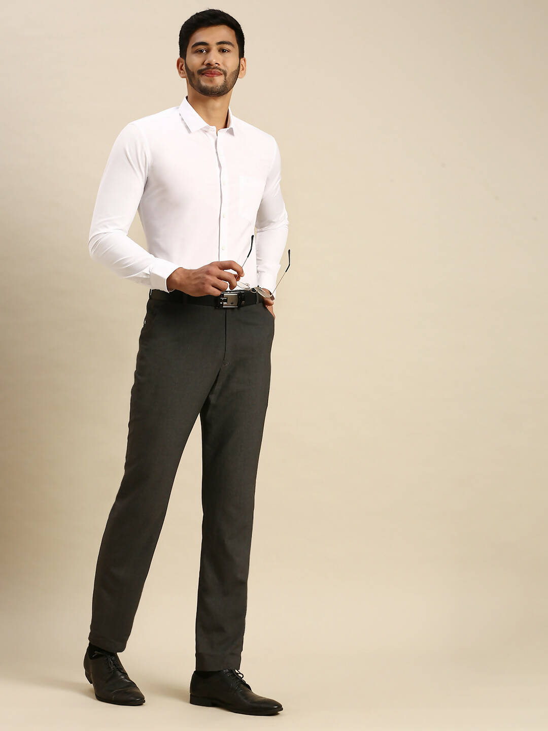 Ramraj Cotton Mens Full Sleeve Formal 100 % Cotton White Shirt | Swadesiicart