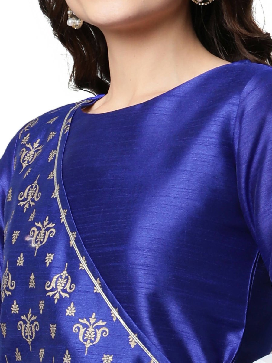 Ahalyaa Women's Traditional wear Kurta Set - Royal Blue | Swadesiicart
