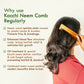 Nat Habit Kacchi Neem Wooden Comb - Soaked In 13 Herbs, Neem & Sesame Oil For Multi-Actions - Swadesiicart