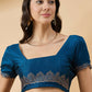 Blue Silk Blend Embroidered Saree with Unstitched Blouse - Vairagi