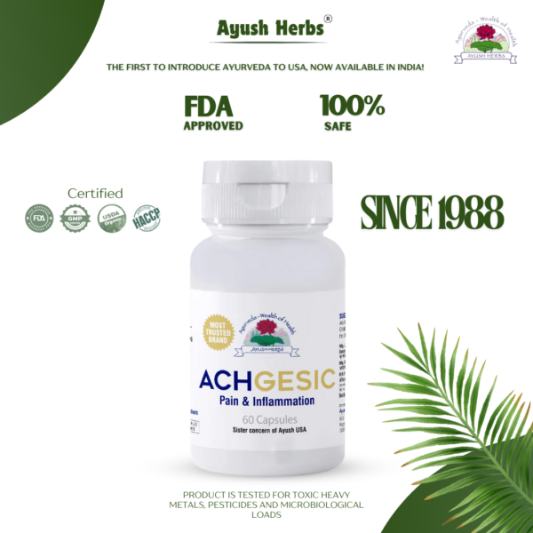 Achgesic | Supports Joint Flexibility & Pain Relief | 60 Capsules