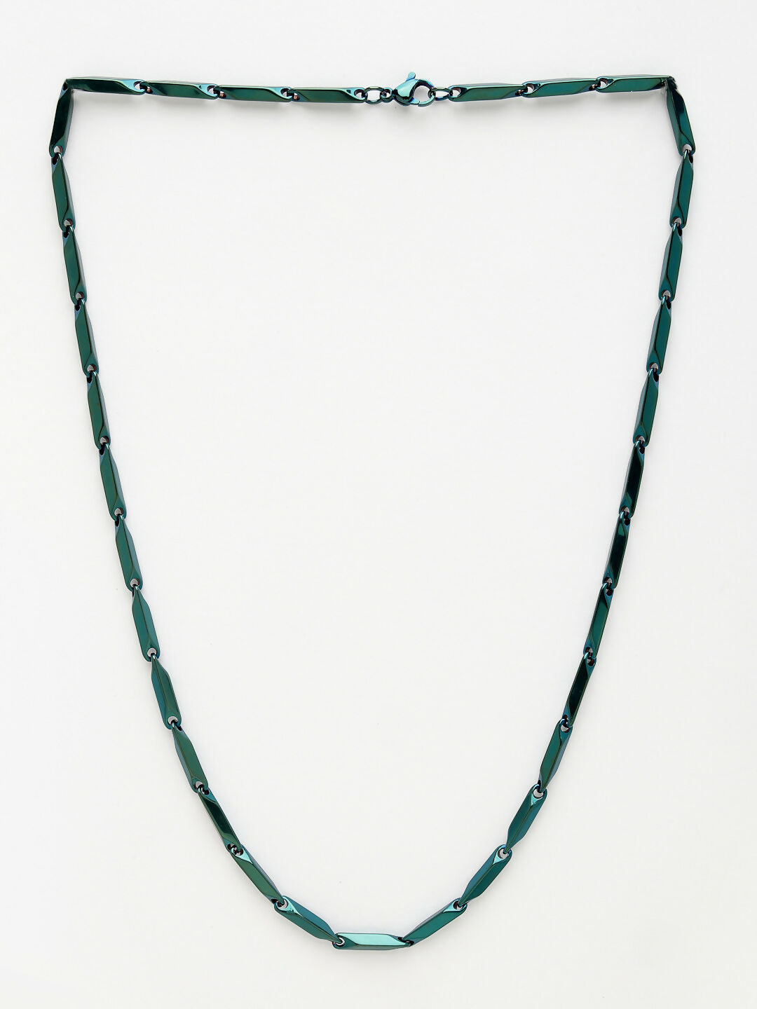 NVR Men's Green Rhodium-Plated Stainless Steel Chain - Swadesiicart