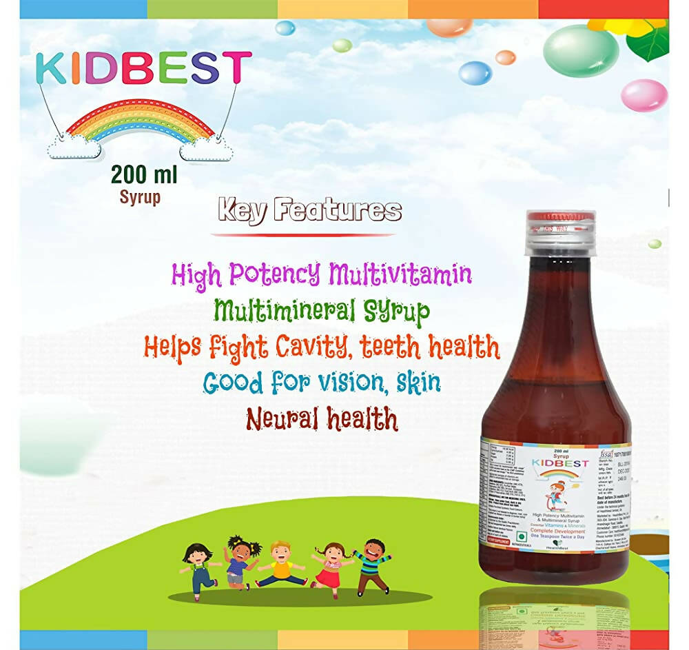 HealthBest Kidbest Multivitamin & Multimineral Syrup for Kids - Swadesiicart