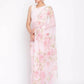 Ahalyaa Women's Baby Pink Digital Print Chiffon Saree | Swadesiicart