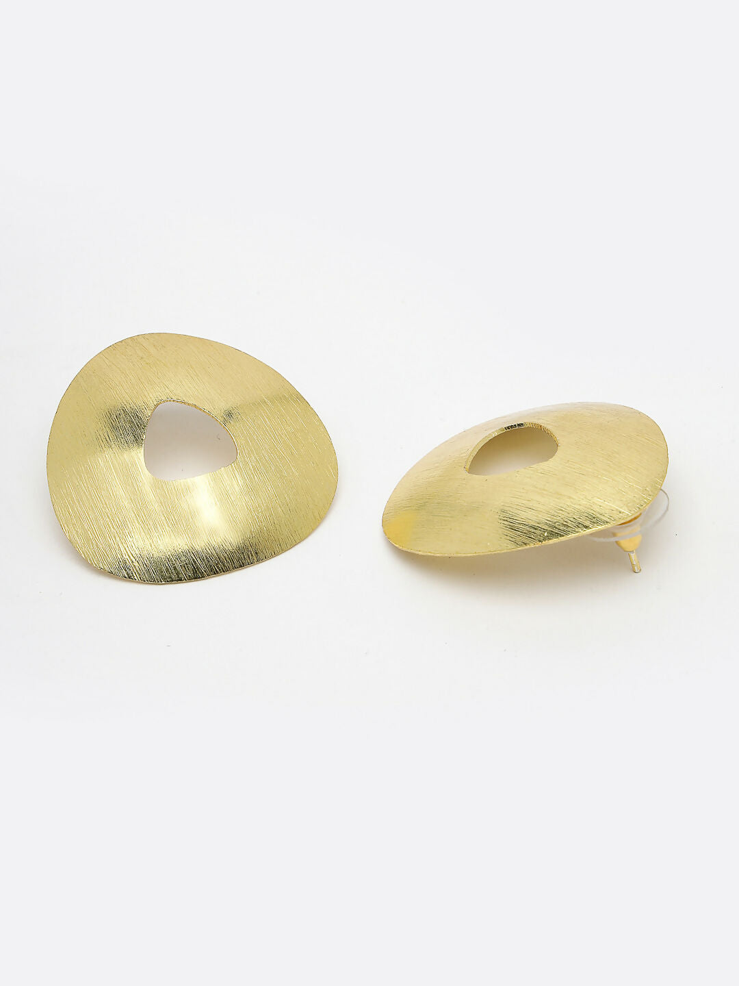NVR Women Gold-Polished Alloy Triangular Drop Earrings - Swadesiicart