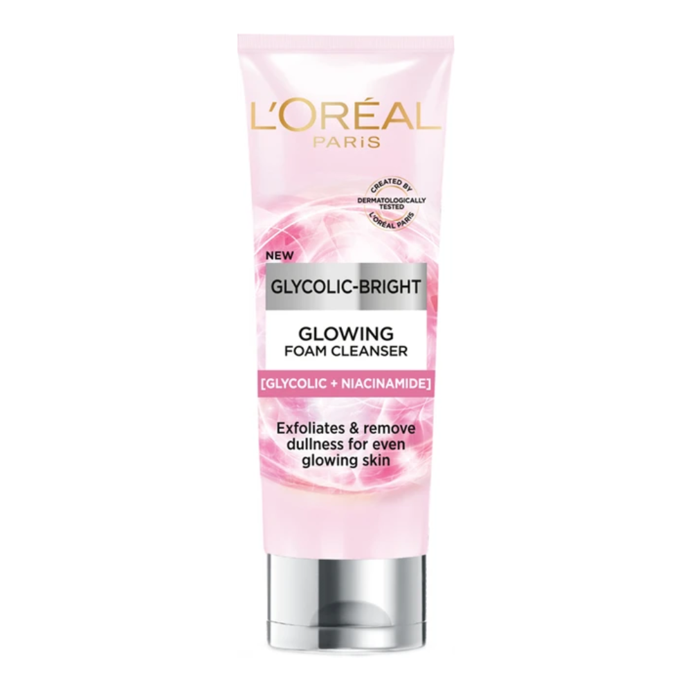 L'Oreal Paris Glycolic Acid Glowing And Protecting CSMS (Cleanser, Serum, Moisturizer, Sunscreen) Regime Kit | Swadesiicart