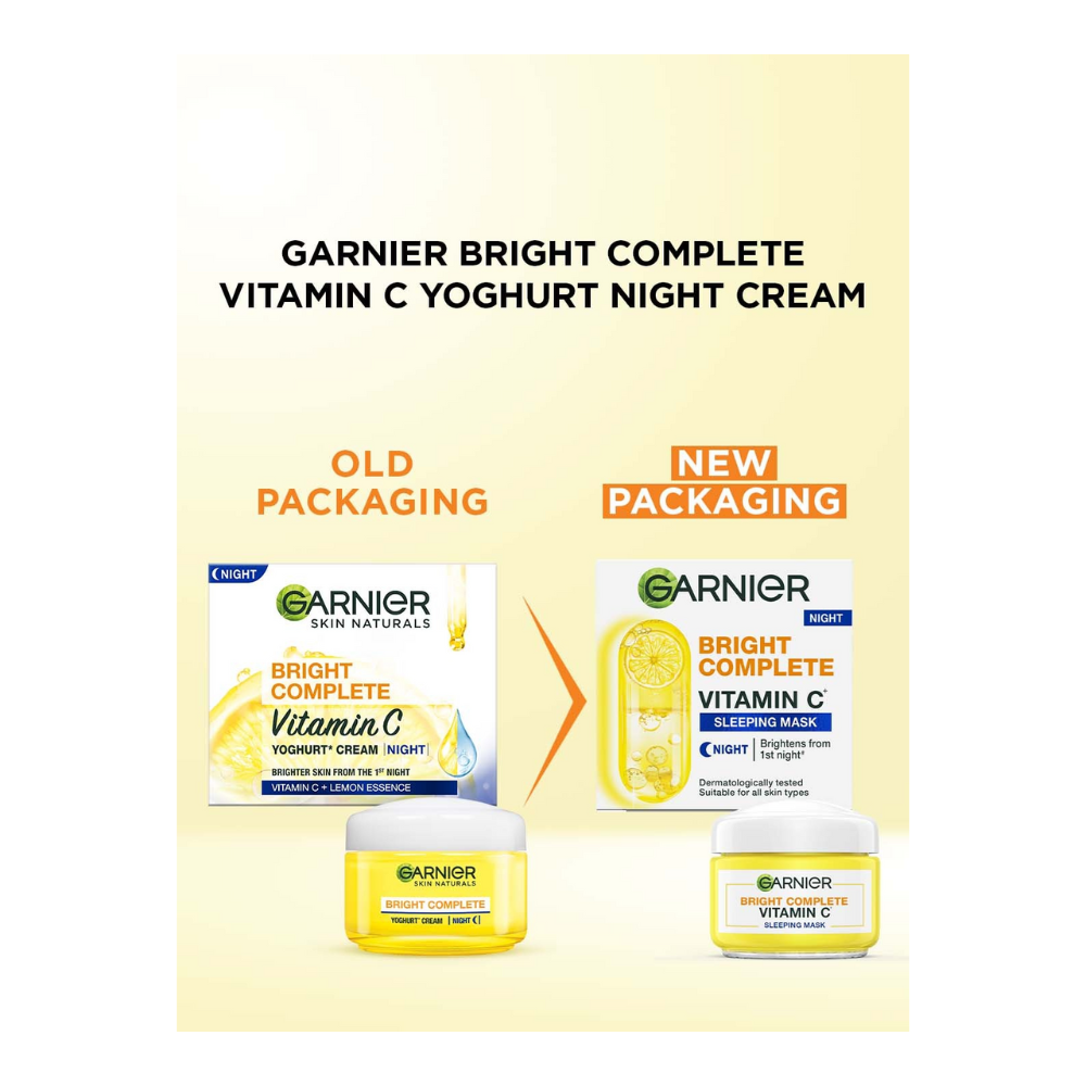 Garnier Bright Complete Vitamin C Yoghurt Night Cream - Limited Time Offer - Swadesiicart