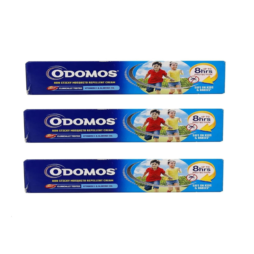 Dabur Odomos Non-Sticky Mosquito Repellent Cream With Vitamin E & Almond - Swadesiicart