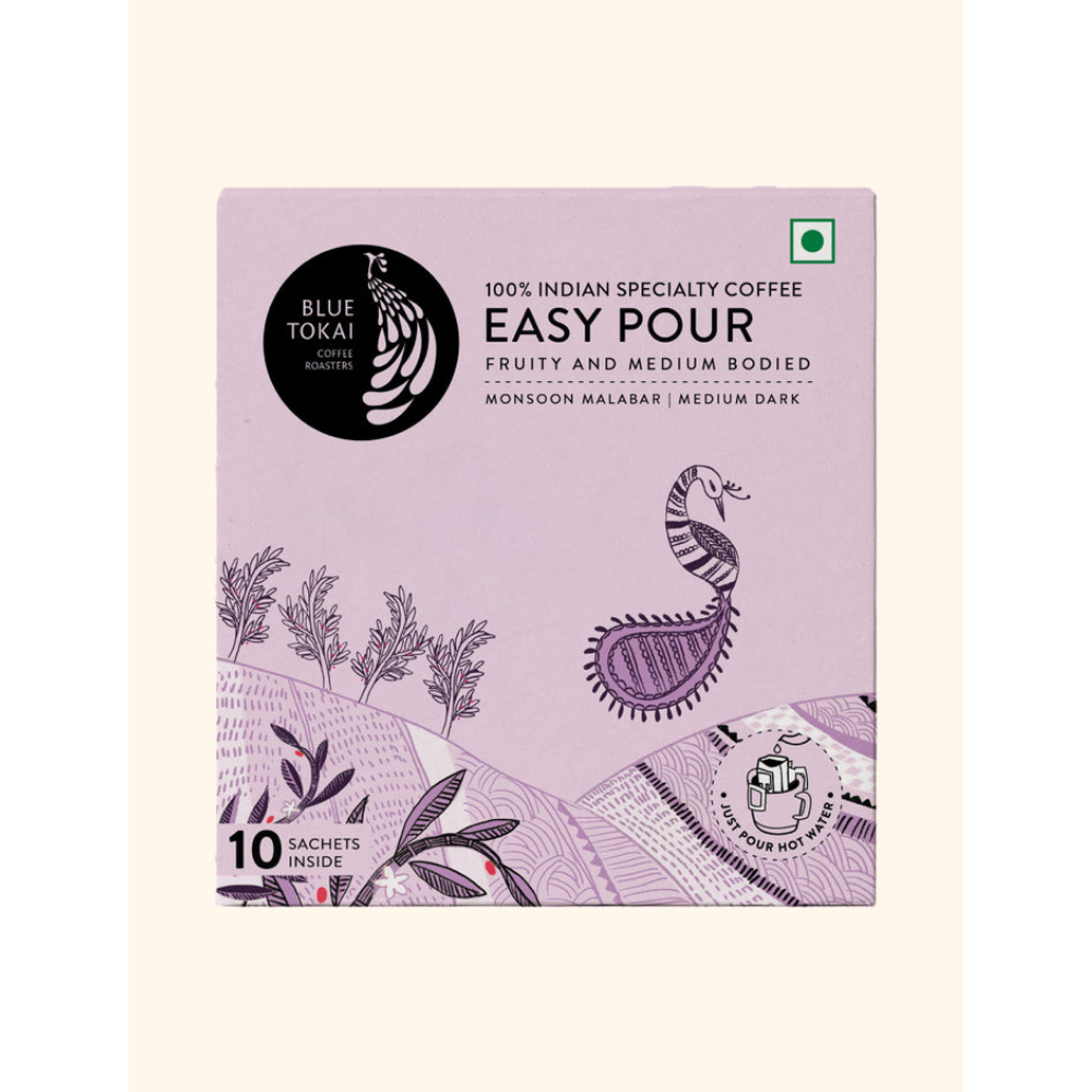 Blue Tokai Monsoon Malabar Medium-Dark Roast Easy Pour Sachets - Swadesiicart